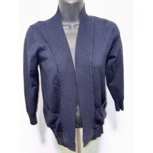 Active USA Junior Womens S Small Open Front Cardigan Sweater Navy
